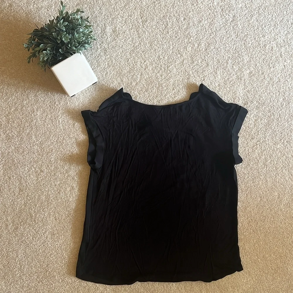Fortune + Ivy Maren Mixed Material Scallop Detail Blouse - Picture 2 of 3